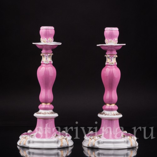 Два подсвечника из фарфора, Meissen, Германия, сер. 19 - нач. 20 вв.