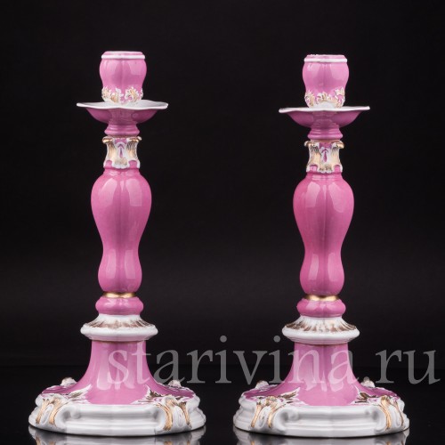 Два подсвечника из фарфора, Meissen, Германия, сер. 19 - нач. 20 вв.