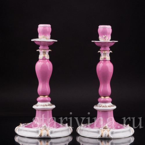 Два подсвечника из фарфора, Meissen, Германия, сер. 19 - нач. 20 вв.