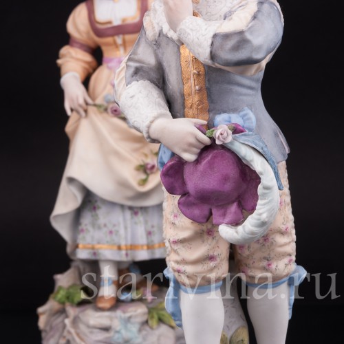 Парные фарфоровые статуэтки Пара в ренессансных костюмах, Richard Eckert & Co, Германия, кон. 19 в.