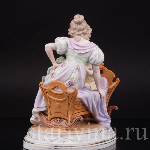 Фарфоровая статуэтка У колыбели, Dressel, Kister & Co, Германия, нач. 20 в.