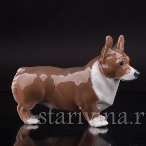 Статуэтка собаки из фарфора Корги, Royal Copenhagen, Дания, 1975-79 гг.