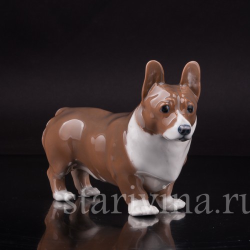 Статуэтка собаки из фарфора Корги, Royal Copenhagen, Дания, 1975-79 гг.