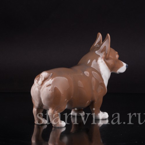 Статуэтка собаки из фарфора Корги, Royal Copenhagen, Дания, 1975-79 гг.