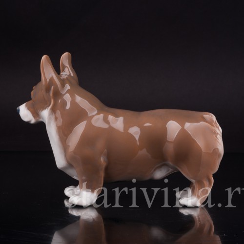 Статуэтка собаки из фарфора Корги, Royal Copenhagen, Дания, 1975-79 гг.