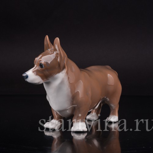 Статуэтка собаки из фарфора Корги, Royal Copenhagen, Дания, 1975-79 гг.