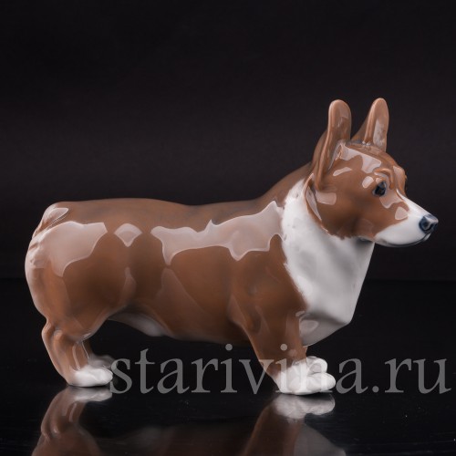 Статуэтка собаки из фарфора Корги, Royal Copenhagen, Дания, 1975-79 гг.