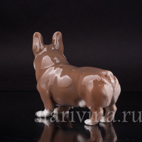 Статуэтка собаки из фарфора Корги, Royal Copenhagen, Дания, 1975-79 гг.
