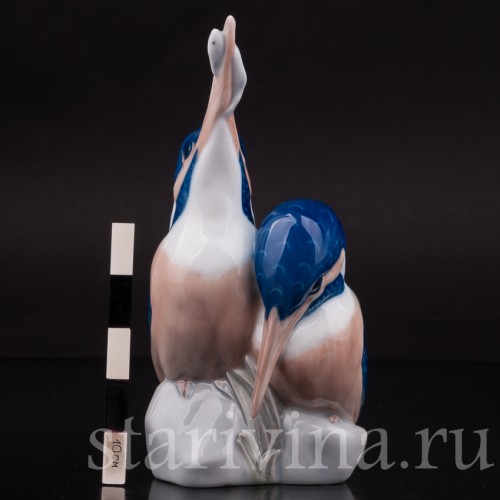 Фарфоровая статуэтка птиц Два зимородка, Royal Copenhagen, Дания, кон. 20 в.