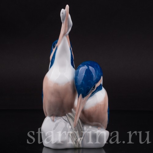 Фарфоровая статуэтка птиц Два зимородка, Royal Copenhagen, Дания, кон. 20 в.