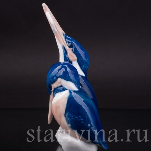 Фарфоровая статуэтка птиц Два зимородка, Royal Copenhagen, Дания, кон. 20 в.