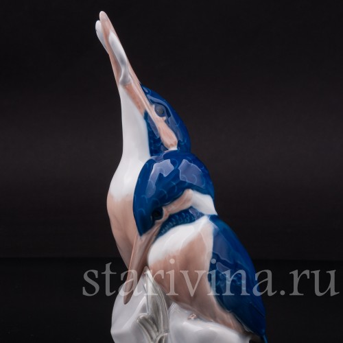 Фарфоровая статуэтка птиц Два зимородка, Royal Copenhagen, Дания, кон. 20 в.
