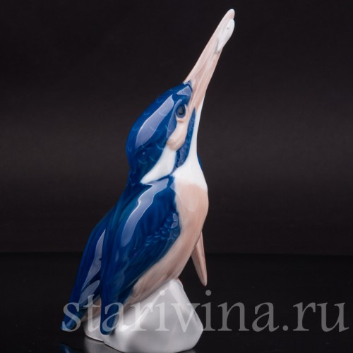 Фарфоровая статуэтка птиц Два зимородка, Royal Copenhagen, Дания, кон. 20 в.