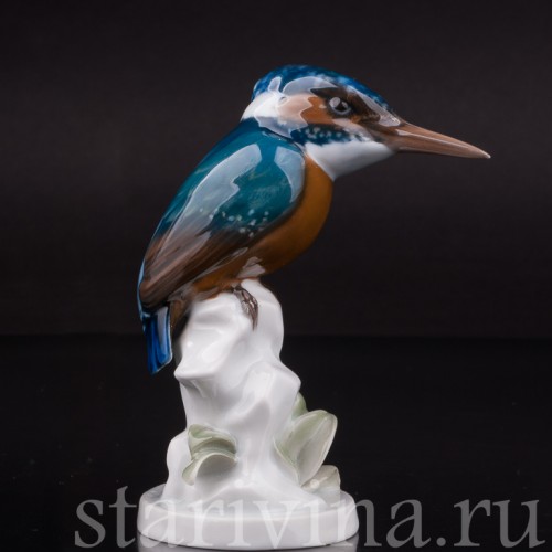 Статуэтка птицы из фарфора Зимородок, Rosenthal, Германия, 1950-60 гг.