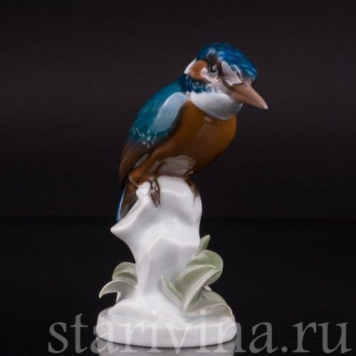 Статуэтка птицы из фарфора Зимородок, Rosenthal, Германия, 1950-60 гг.