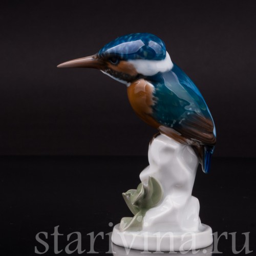 Статуэтка птицы из фарфора Зимородок, Rosenthal, Германия, 1950-60 гг.