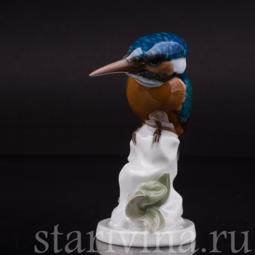 Статуэтка птицы из фарфора Зимородок, Rosenthal, Германия, 1950-60 гг.