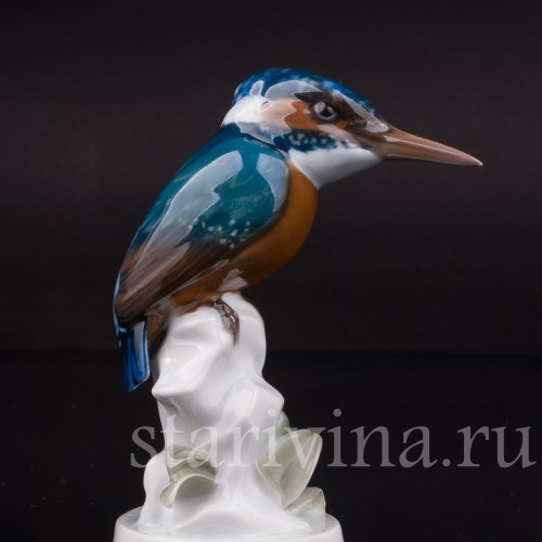 Статуэтка птицы из фарфора Зимородок, Rosenthal, Германия, 1950-60 гг.
