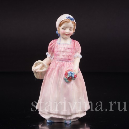 Фигурка девочки из фарфора Звенящий колокольчик, Royal Doulton, Великобритания, пер. пол. 20 века.