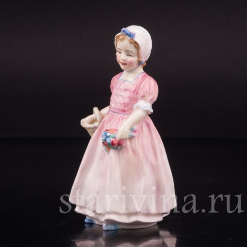 Фигурка девочки из фарфора Звенящий колокольчик, Royal Doulton, Великобритания, пер. пол. 20 века.