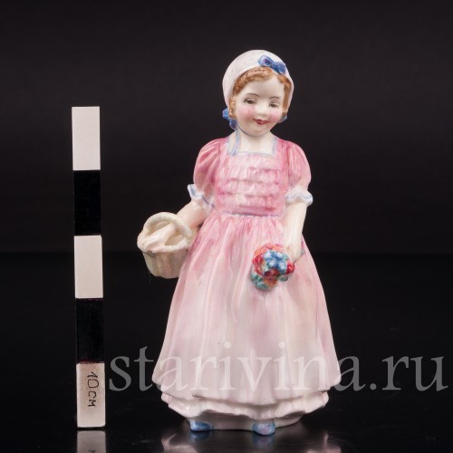 Фигурка девочки из фарфора Звенящий колокольчик, Royal Doulton, Великобритания, пер. пол. 20 века.