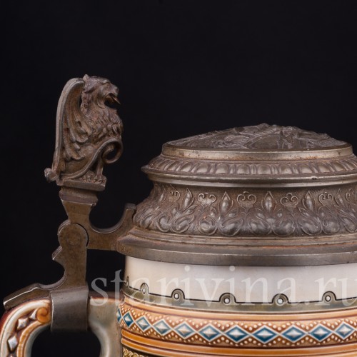 Старинный пивной кувшин Влюблённые, 2.1 л, Villeroy & Boch, Германия, 1887 г.