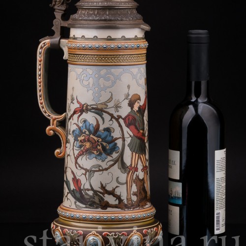 Старинный пивной кувшин Влюблённые, 2.1 л, Villeroy & Boch, Германия, 1887 г.