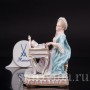 Фарфоровая статуэтка Девушка за клавикордом, аллегория слуха, кружевная, Meissen, Германия, 19 век.