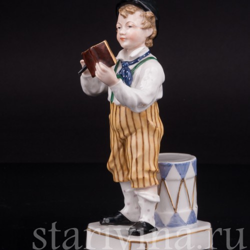 Статуэтка из фарфора Мальчик с флейтой, Dressel, Kister & Co, Германия, кон. 19 в.