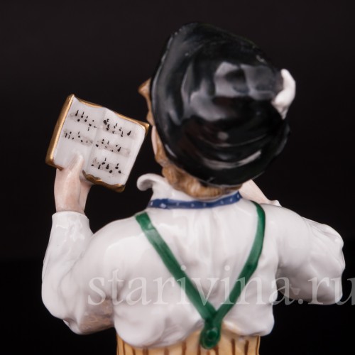 Статуэтка из фарфора Мальчик с флейтой, Dressel, Kister & Co, Германия, кон. 19 в.