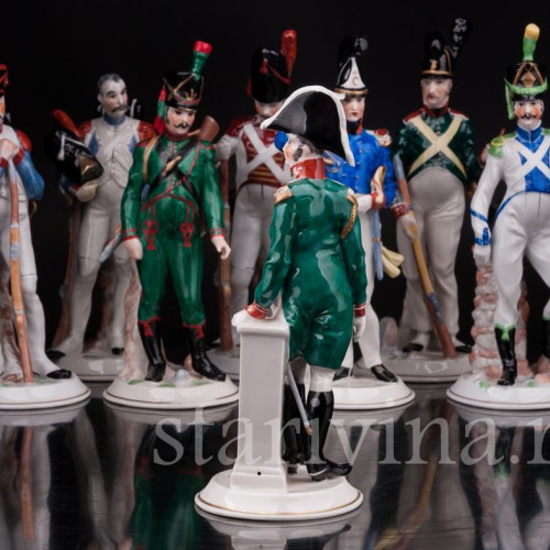 Фарфоровые статуэтки Солдаты наполеоновской армии, 8 шт, Ernst Bohne Sohne, Германия, нач. 20 в.