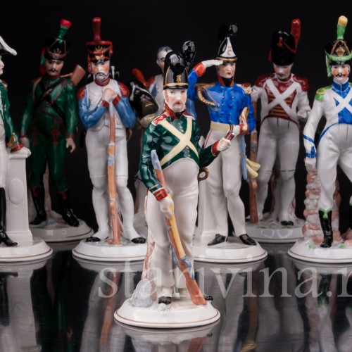 Фарфоровые статуэтки Солдаты наполеоновской армии, 8 шт, Ernst Bohne Sohne, Германия, нач. 20 в.