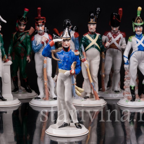 Фарфоровые статуэтки Солдаты наполеоновской армии, 8 шт, Ernst Bohne Sohne, Германия, нач. 20 в.