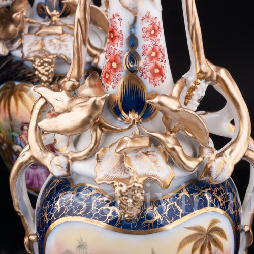 Фарфоровые Парные вазы в стиле шинуазри, Франция, 19 в.