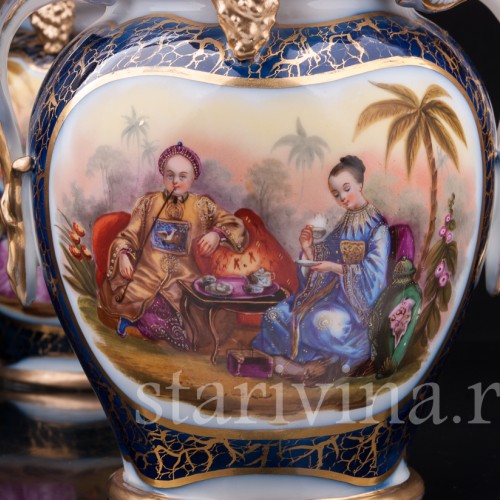 Фарфоровые Парные вазы в стиле шинуазри, Франция, 19 в.