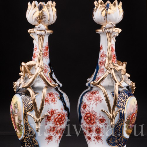 Фарфоровые Парные вазы в стиле шинуазри, Франция, 19 в.
