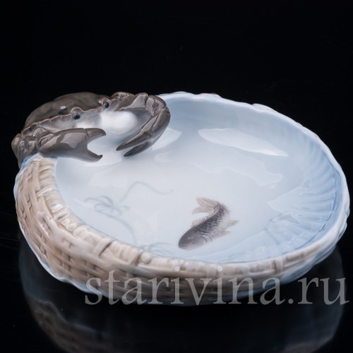 Фарфоровое Блюдо с крабом, Royal Copenhagen, Дания, 1961 год.