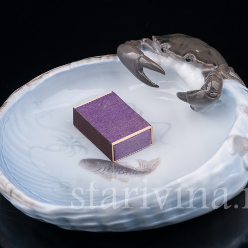 Фарфоровое Блюдо с крабом, Royal Copenhagen, Дания, 1961 год.