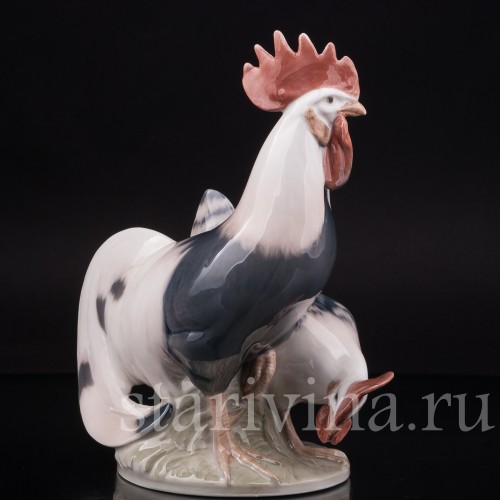 Фигурка птиц из фарфора Петух и курица, Royal Copenhagen, Дания, 1969-74 гг.