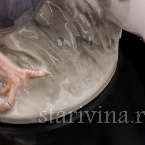 Фигурка птиц из фарфора Петух и курица, Royal Copenhagen, Дания, 1969-74 гг.