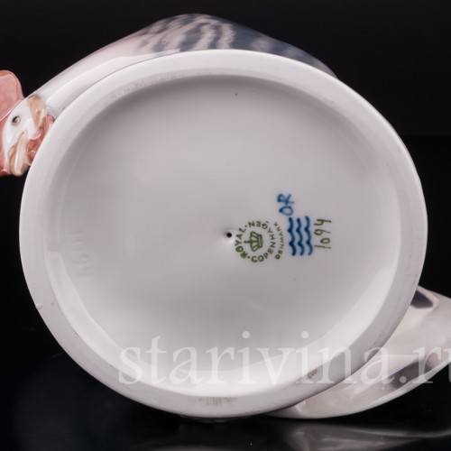 Фигурка птиц из фарфора Петух и курица, Royal Copenhagen, Дания, 1969-74 гг.