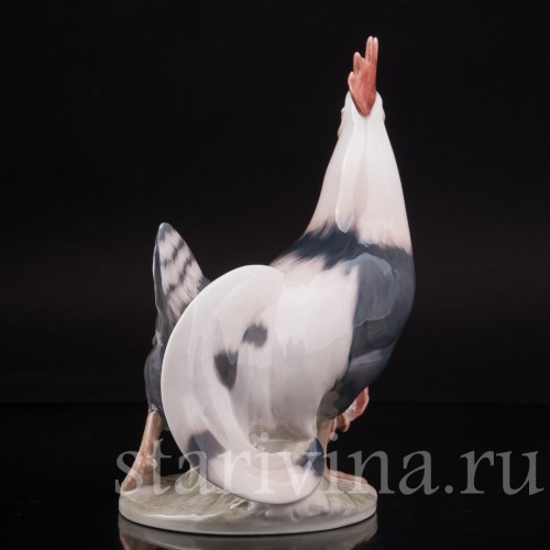 Фигурка птиц из фарфора Петух и курица, Royal Copenhagen, Дания, 1969-74 гг.