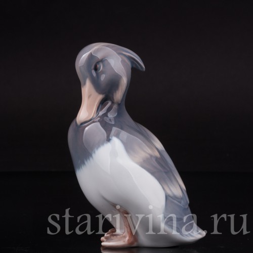Статуэтка птицы из фарфора Хохлатая утка, Royal Copenhagen, Дания, 1990 гг.