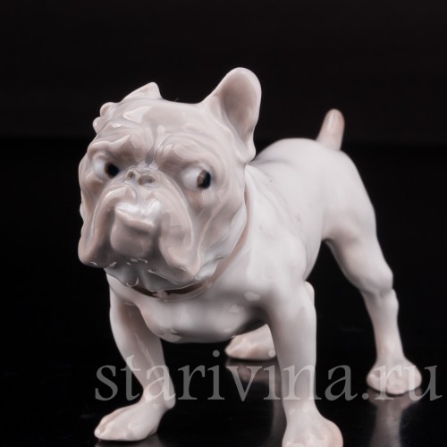 Фигурка собаки из фарфора Английский бульдог, "Забияка", Bing & Grondahl, Дания, 1950 гг.