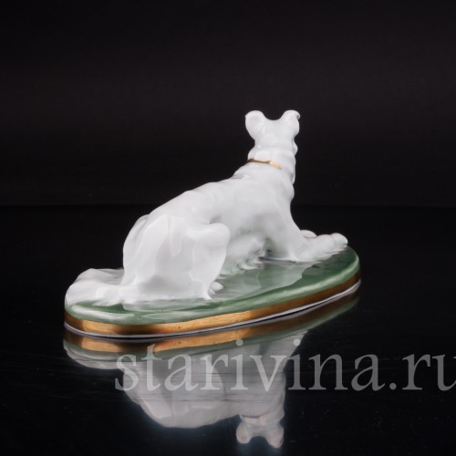 Фарфоровая статуэтка собаки Лежащая борзая, Karl Ens, Германия, нач. 20 в.
