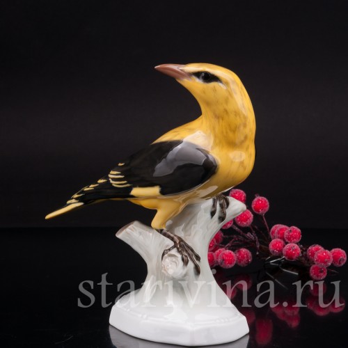 Фарфоровая статуэтка птицы Иволга, Rosenthal, Германия, 1950-60 гг.