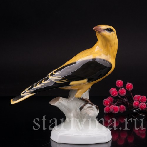 Фарфоровая статуэтка птицы Иволга, Rosenthal, Германия, 1950-60 гг.