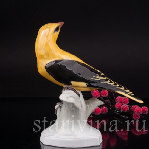 Фарфоровая статуэтка птицы Иволга, Rosenthal, Германия, 1950-60 гг.