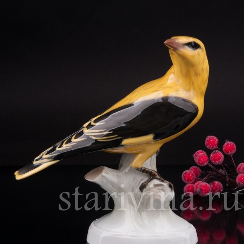 Фарфоровая статуэтка птицы Иволга, Rosenthal, Германия, 1950-60 гг.