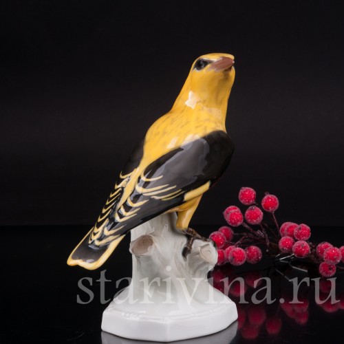 Фарфоровая статуэтка птицы Иволга, Rosenthal, Германия, 1950-60 гг.